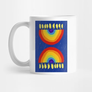 Rainbow Chanukiah Dark Blue Print Mug